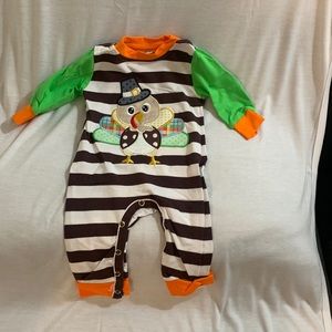Mixed Print Pilgrim Turkey Romper
